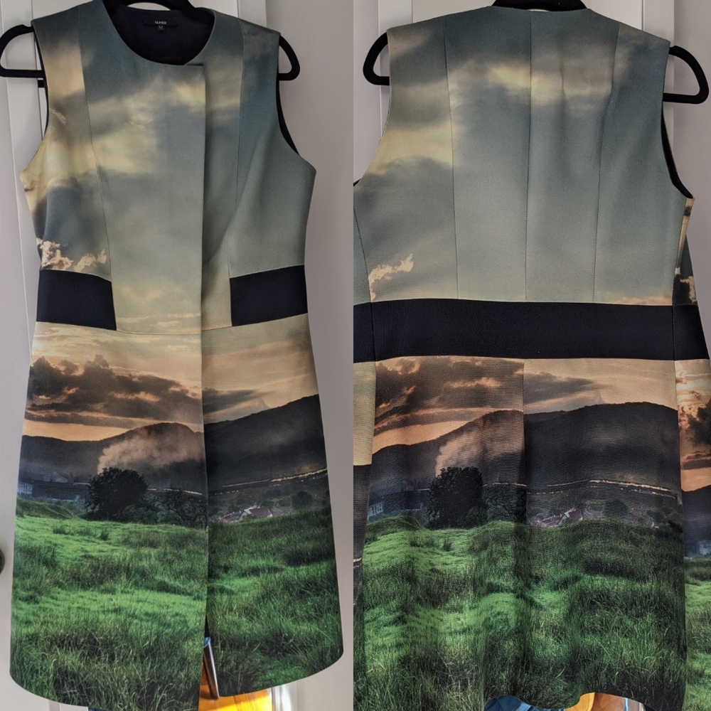 Countryside print duster vest